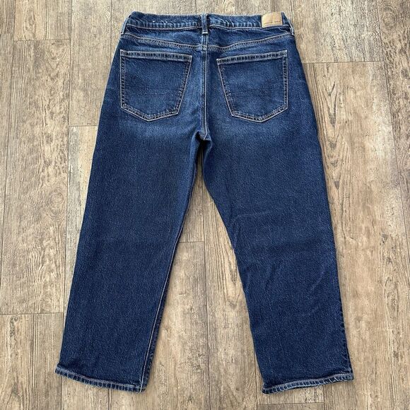 American Eagle SUPER HIGH RISE ANKLE STRAIGHT Sz 12 Short Jeans Denim Pant 33x25 - Picture 2 of 12